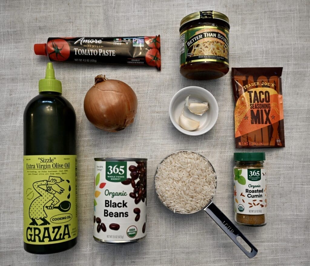 Ingredients for Black Bean and Rice Recipe