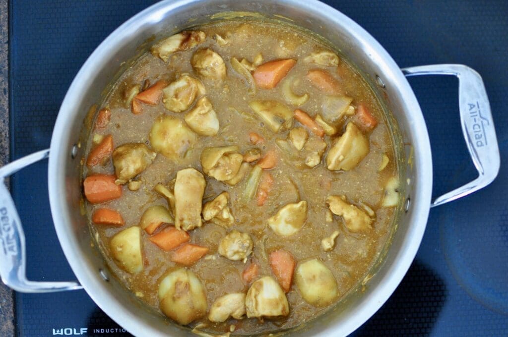 Japanese Chicken Curry Made With S&B Curry Sauce Mix