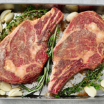 Ribeye Steaks Marinated in Soy Sauce, Salt, Garlic and Onion Granules