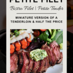 A perfectly medium-rare sous vide petite filet sliced to show even pink color from edge to edge, with a golden seared crust on a plate.