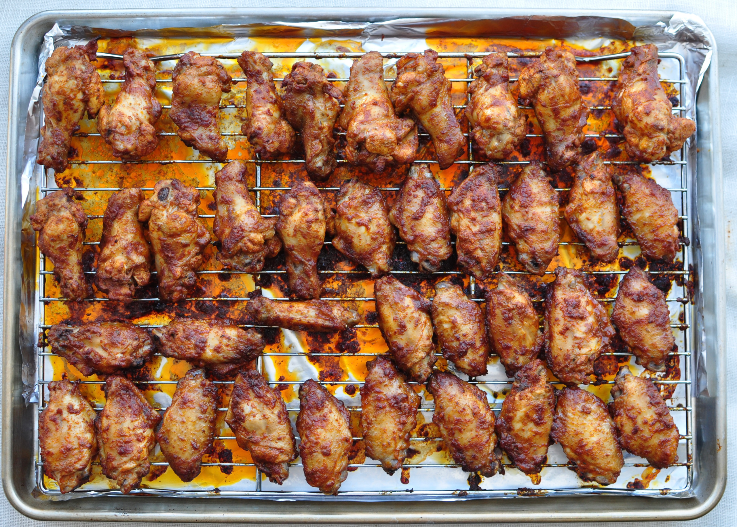 BBQ Party Wings on baking sheet