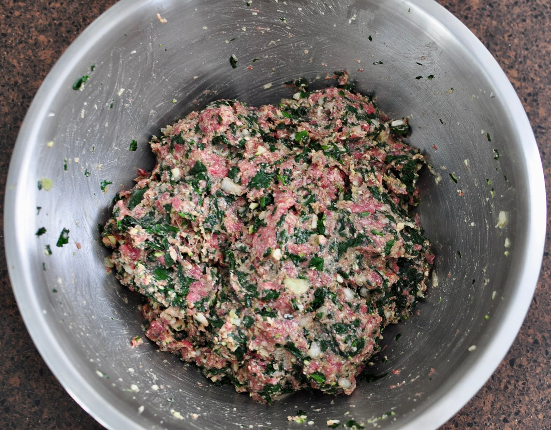 Combine all ingredient for spinach meatballs