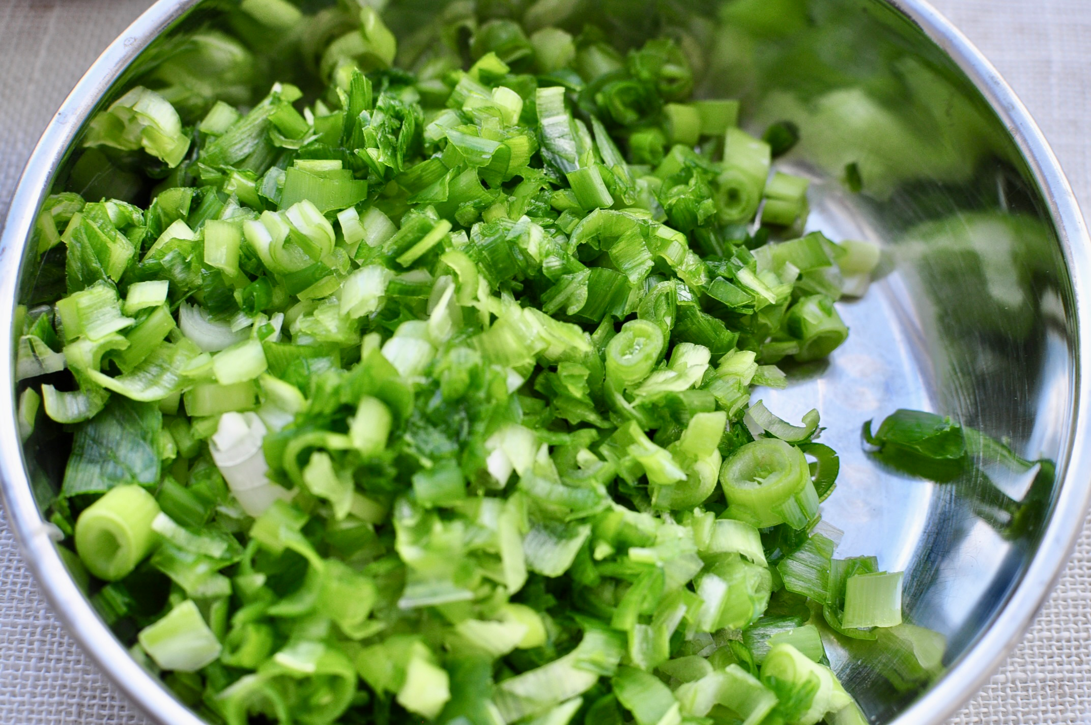 Scallions chopped fine.