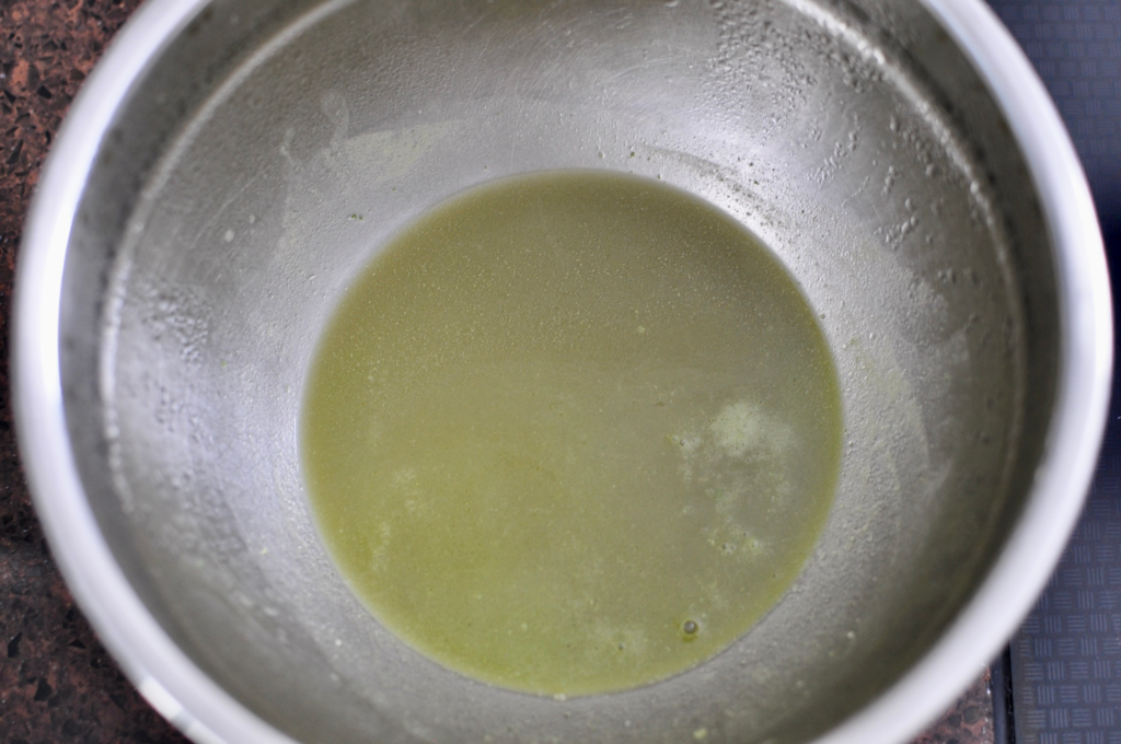 Drained liquid from baby spinach