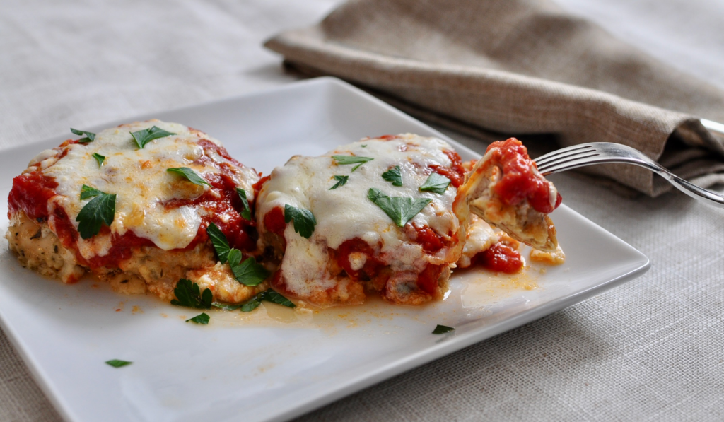 Non-breaded chicken parmesan