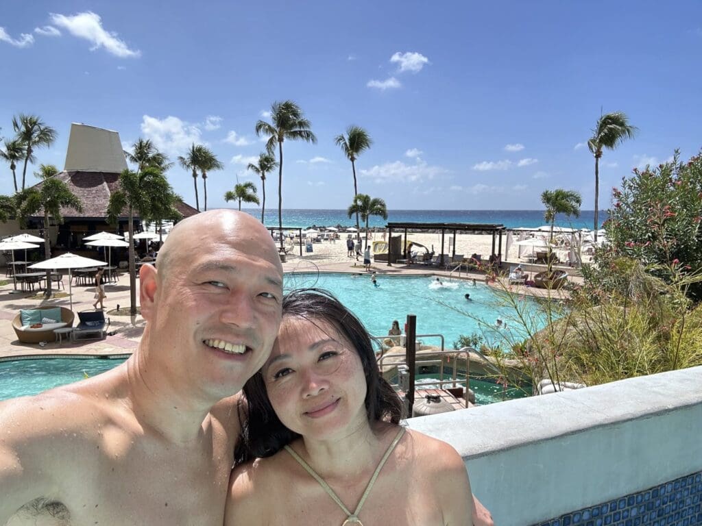 Hilton Barbados Review: View of the beach from the pool