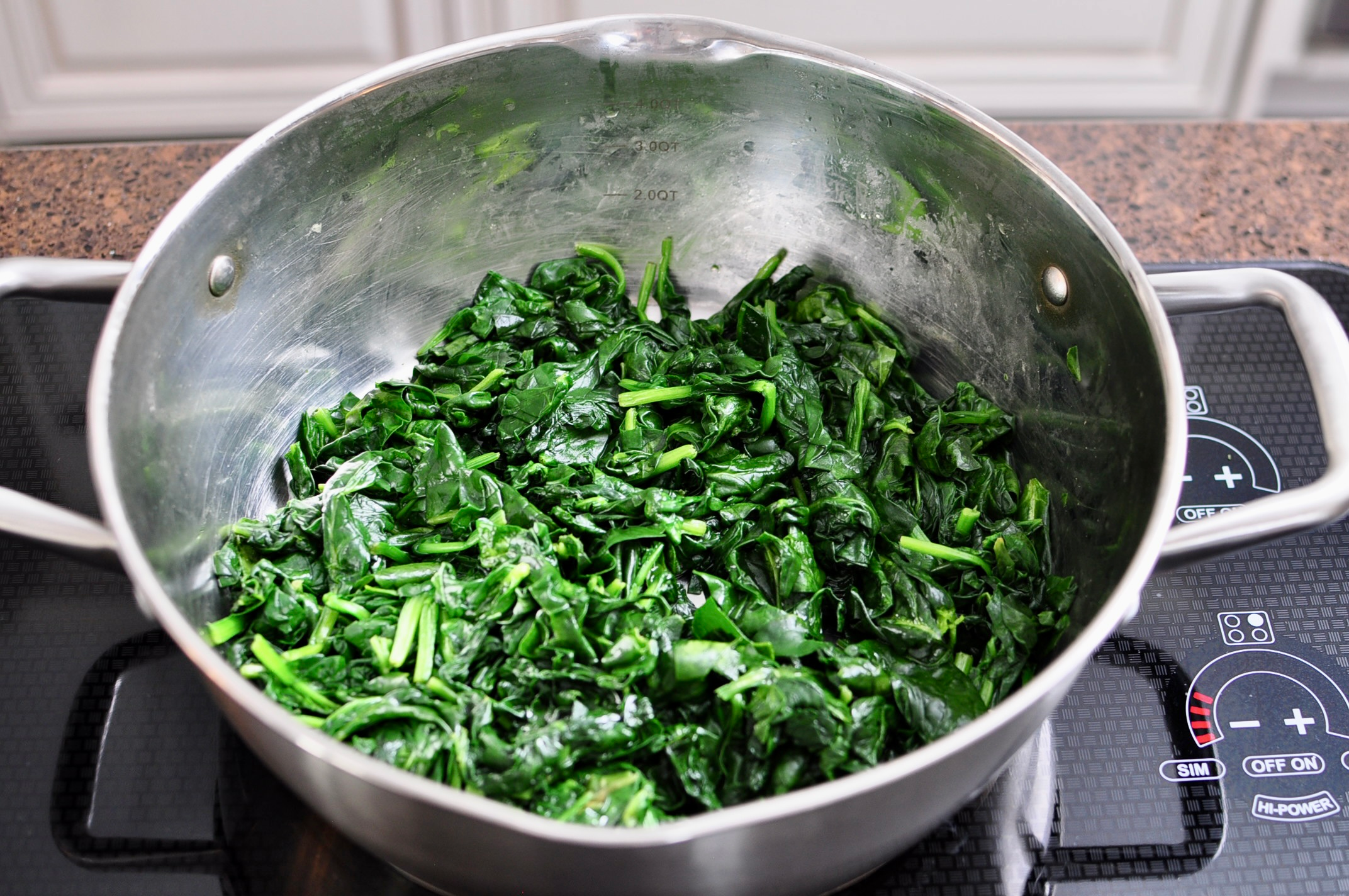 baby spinach after cooking
