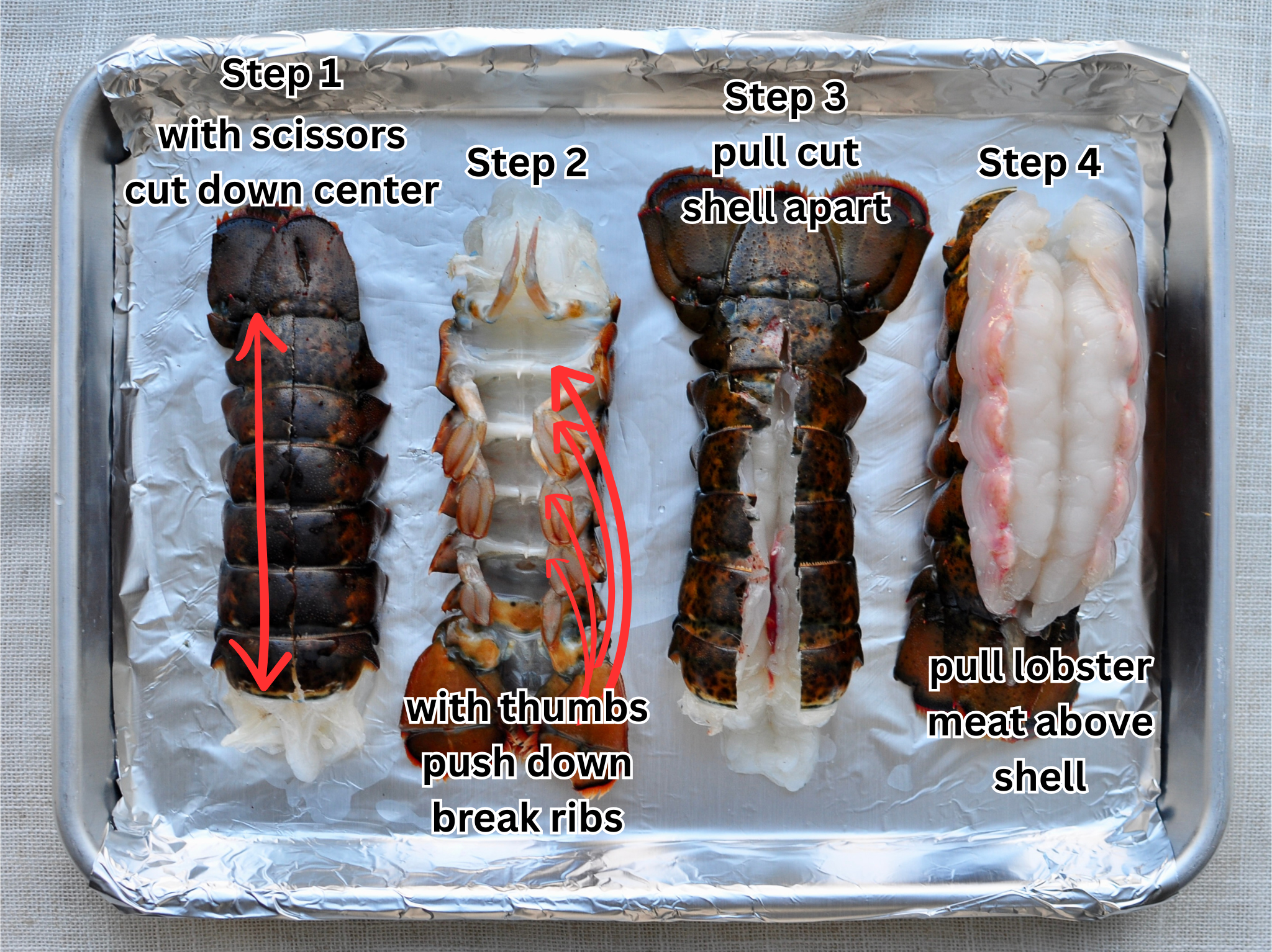 How to cut lobster tails so its pretty