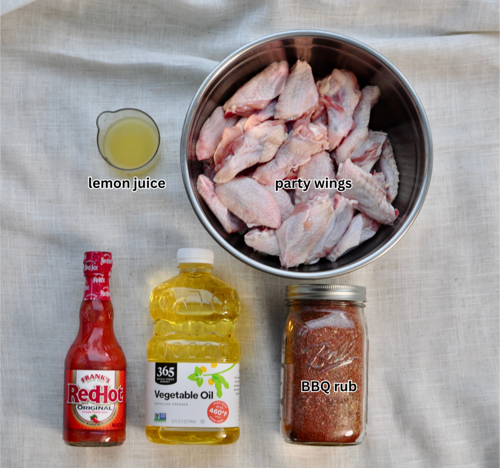 Ingredients for baked BBQ chicken wings