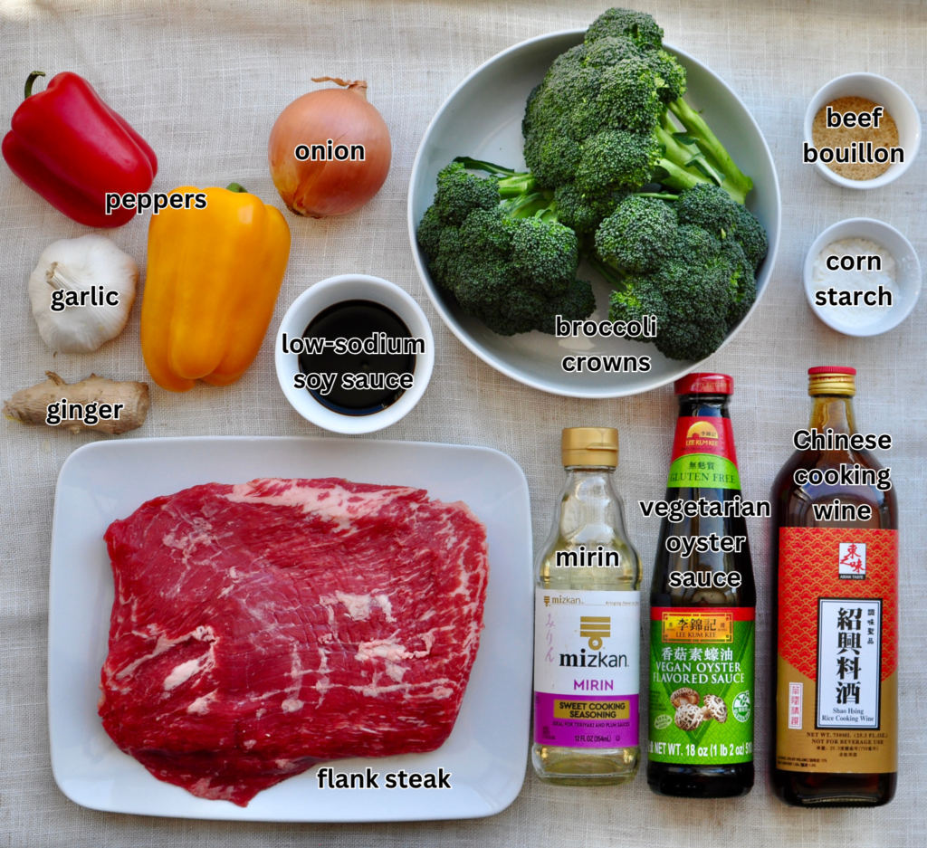 Ingredients for Beef and Vegetable Stir Fry