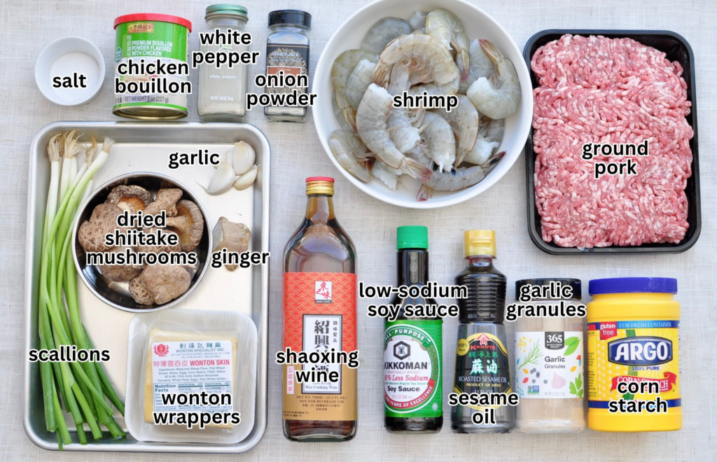 Ingredients for Wontons