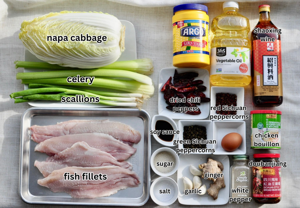 Ingredients for Water Boiled Fish Shui Zhu Yu