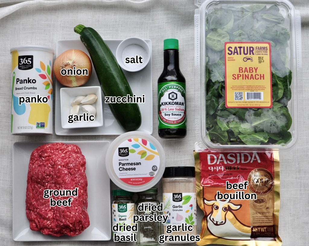 ingredients for Spinach Meatballs
