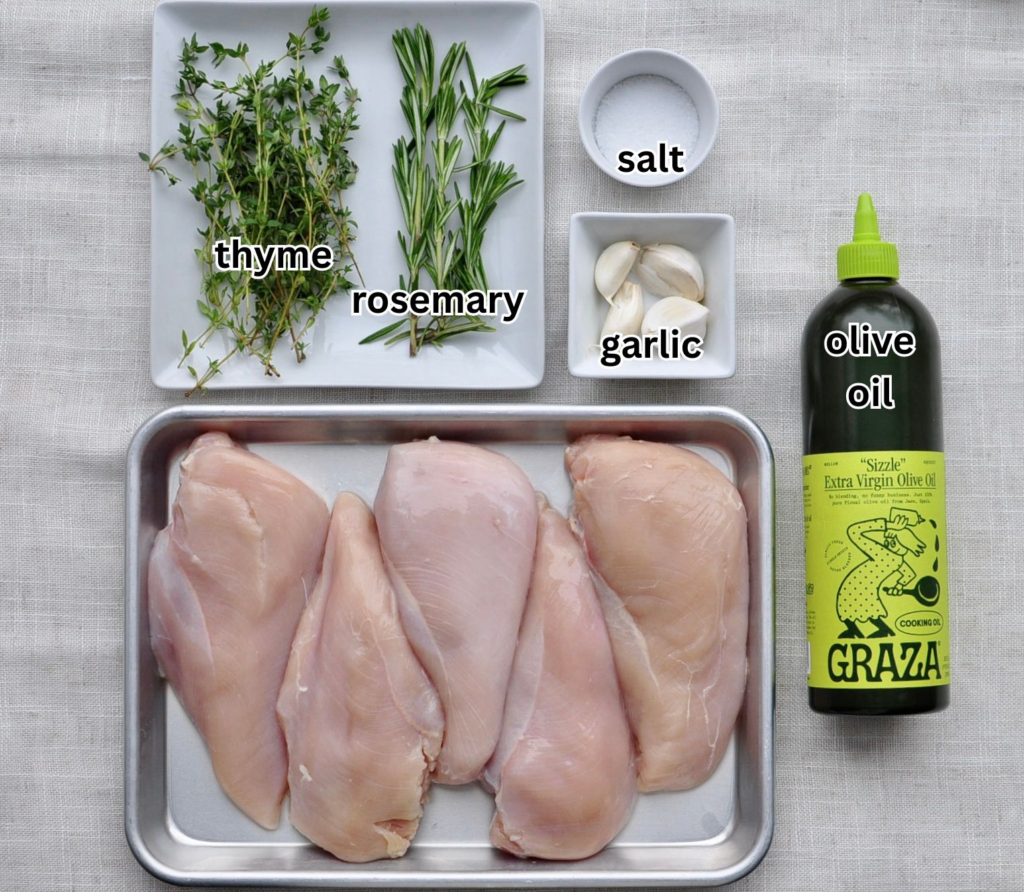 Ingredients for Rosemary and Thyme Chicken Breasts