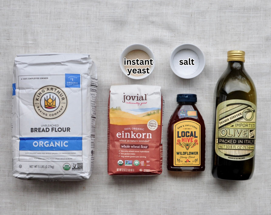 ingredients for whole wheat bread