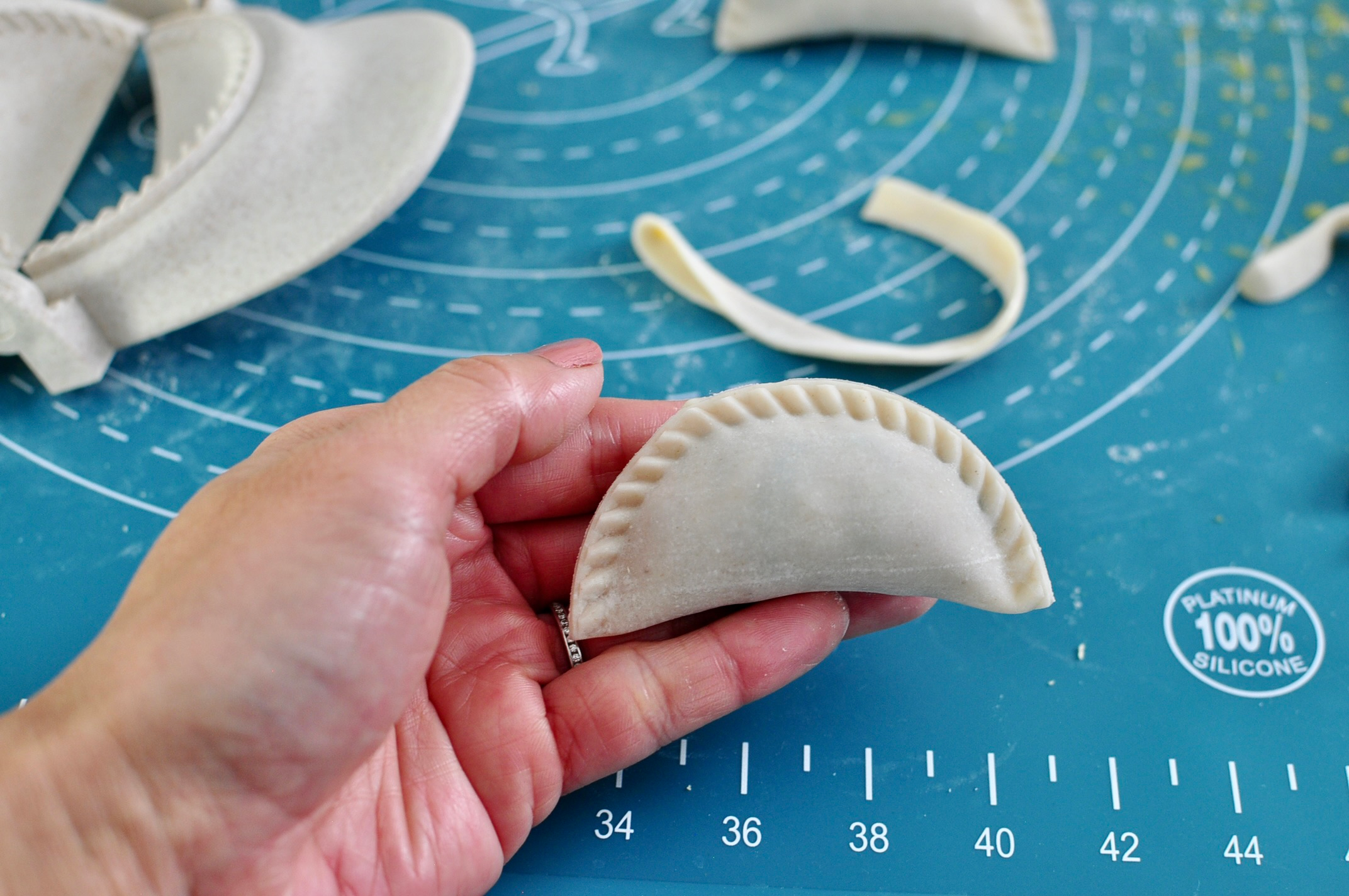 Here a perfectly folded dumpling