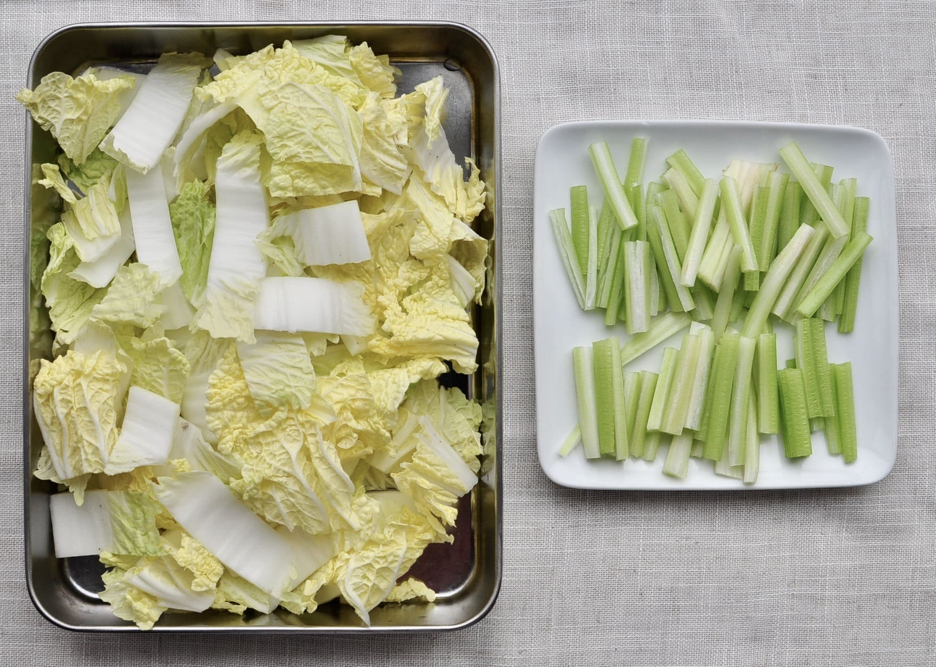 Napa Cabbage and Celery for Water Boiled Fish
