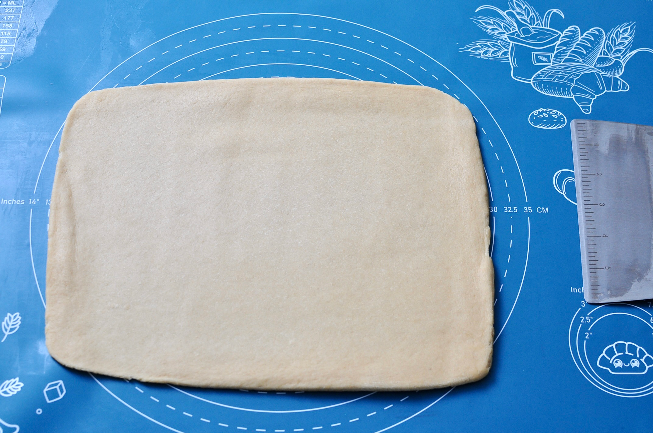 babka dough rolled into rectangle 10 x 12