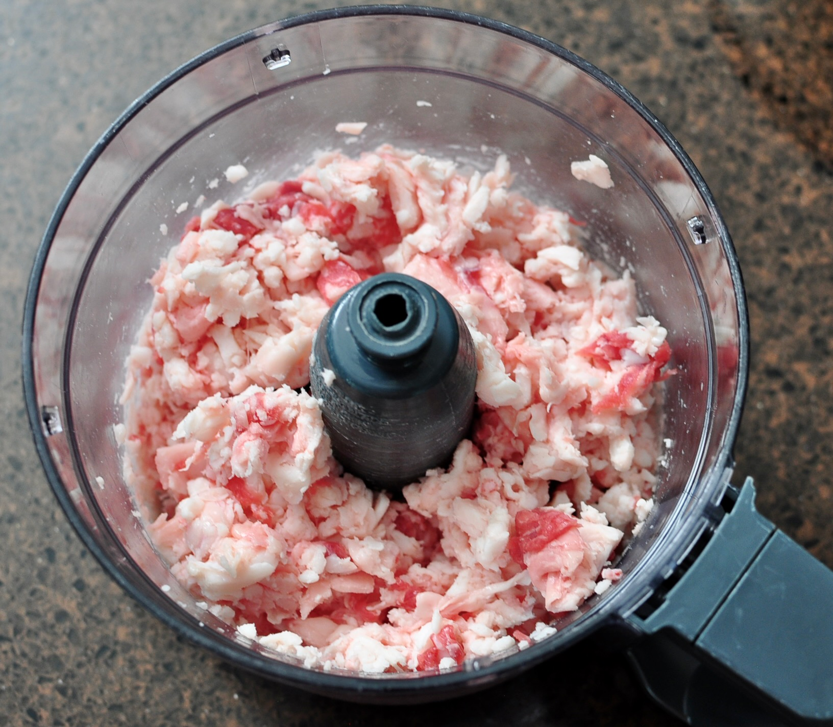 Beef fat in food processor