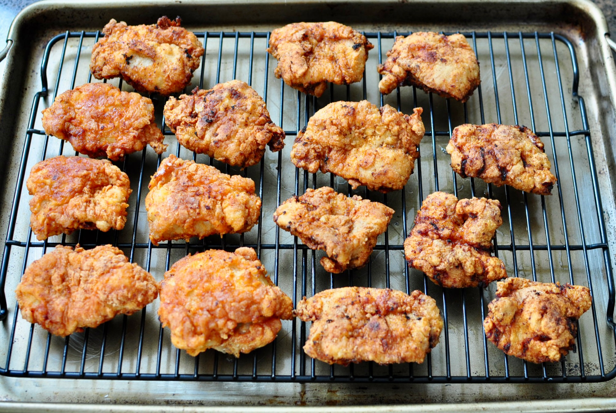 Korean Fried Chicken on Wire Rack
