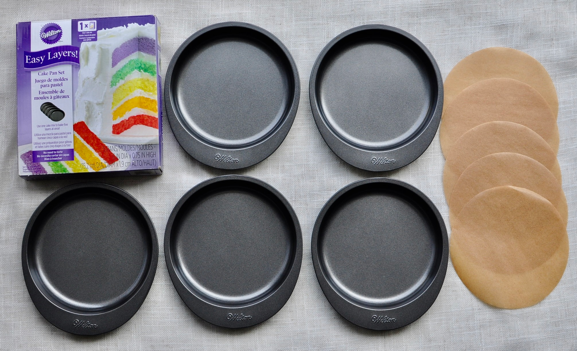 Five inch five layer cake pans