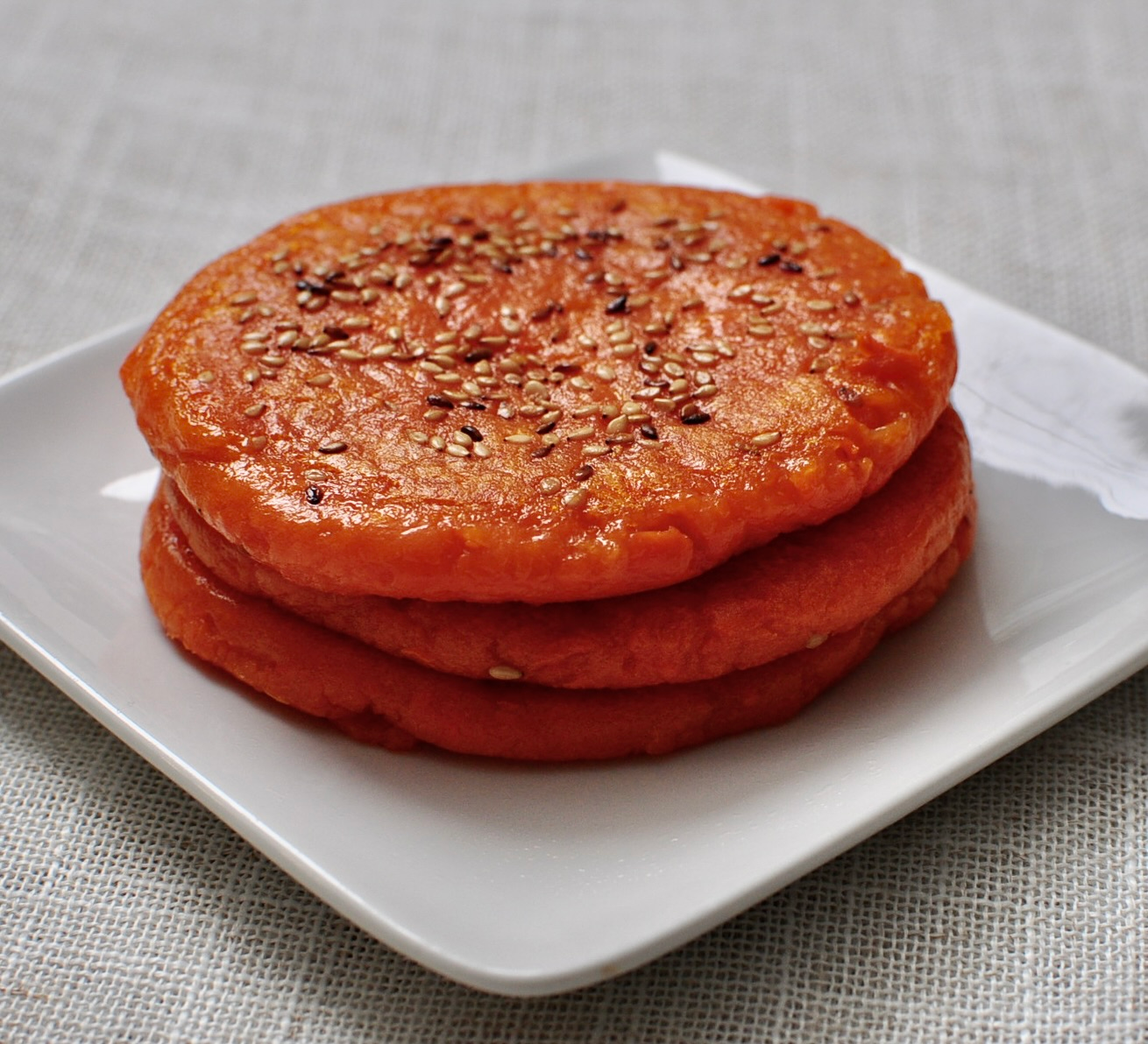 Chewy Sweet Potato Pancakes and Toasted Sesame Seeds Recipe