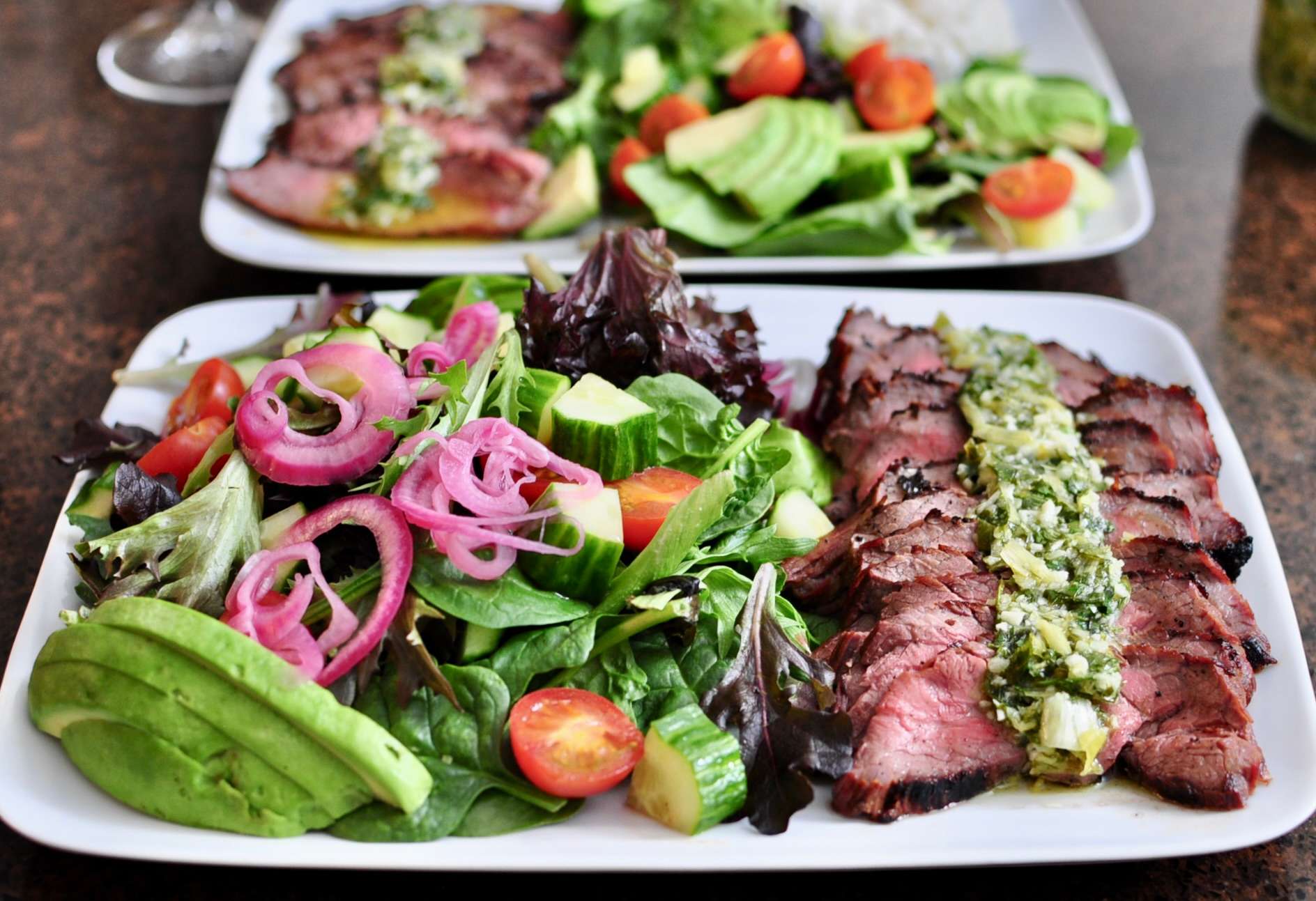 Chimichurri Grilled Steak with Salad