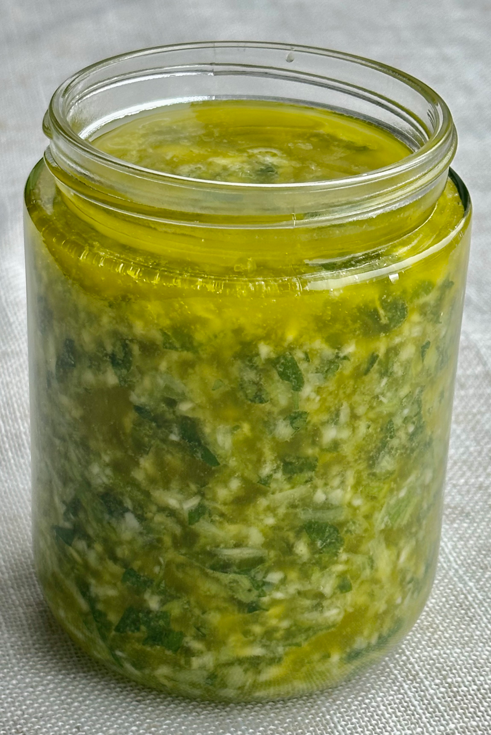 Chimichurri sauce garlic, scallions, parsley lime olive oil