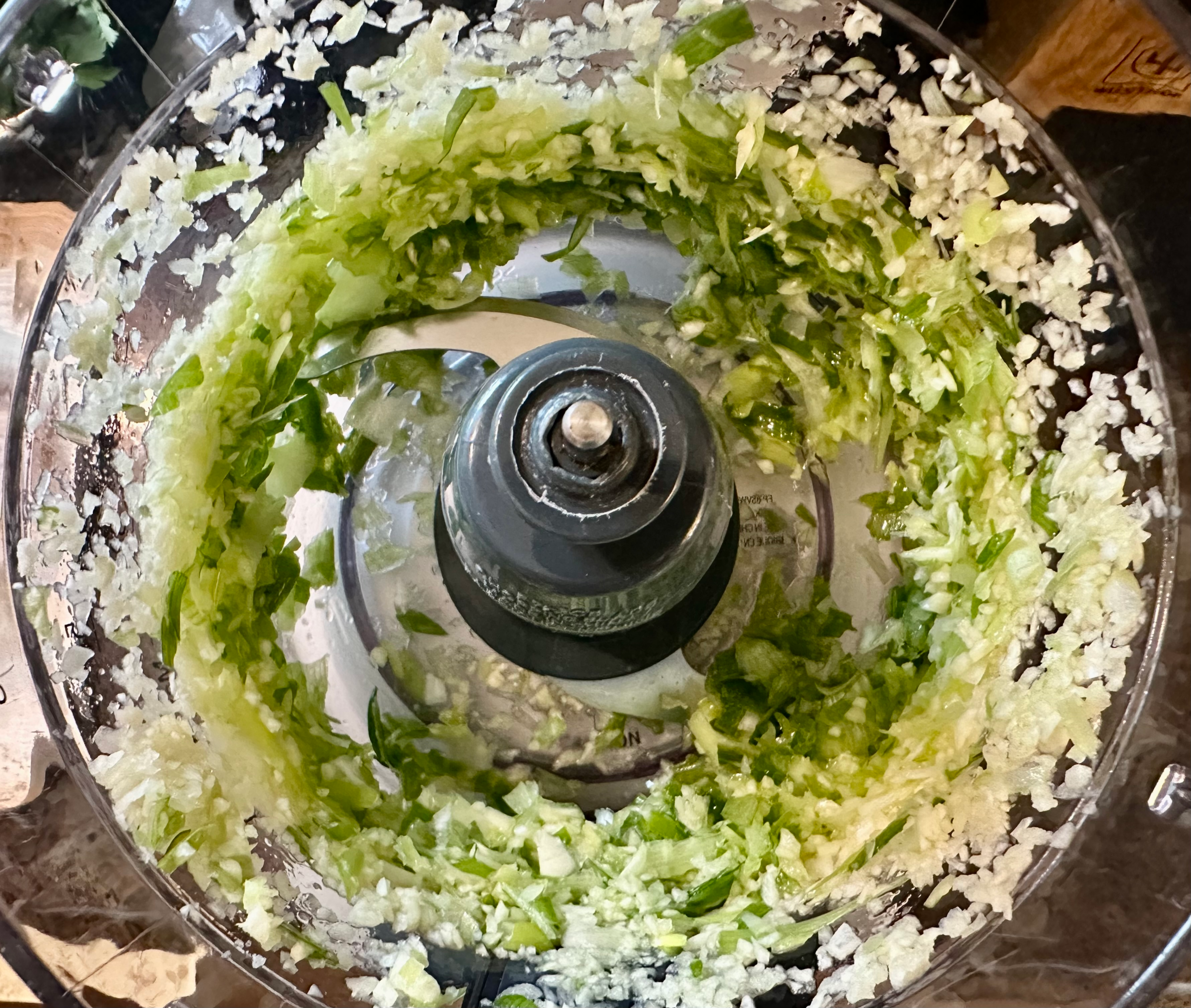 Chimichurri sauce made with garlic and scallions