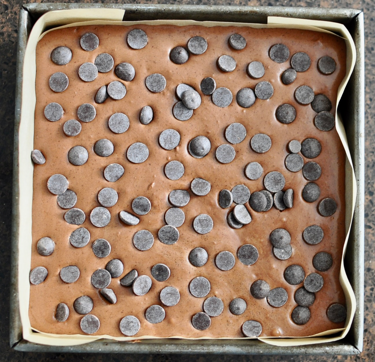 Chocolate Mochi Brownies with Chocolate Chips