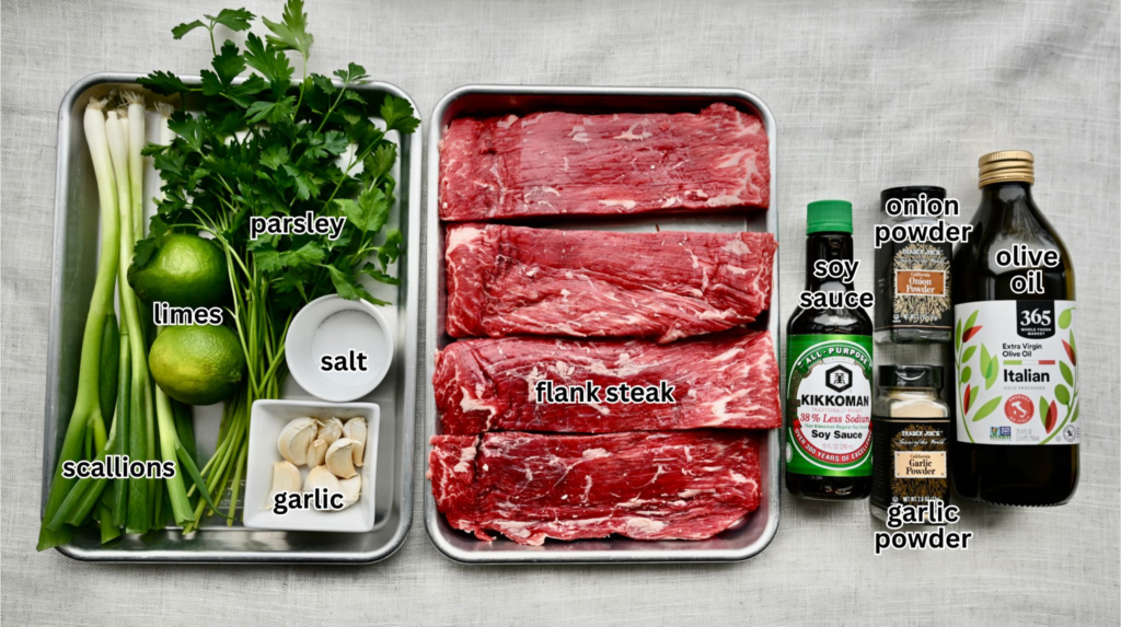Ingredients for Chimichurri Flank Steak