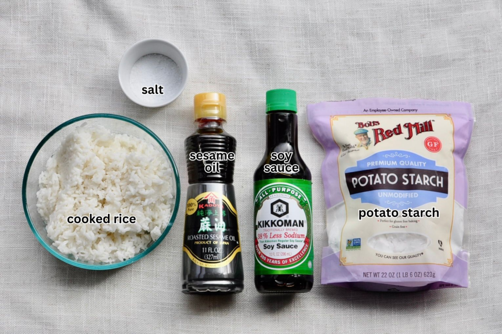 Ingredients for rice waffles