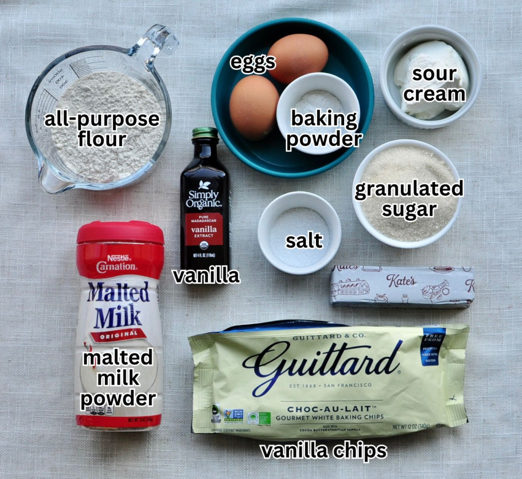 ingredients for vanilla chip muffins