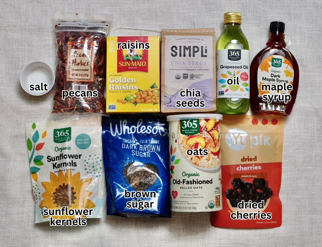 Ingredients for Homemade Granola