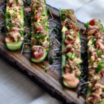 low carb cucumber sushi boat recipe