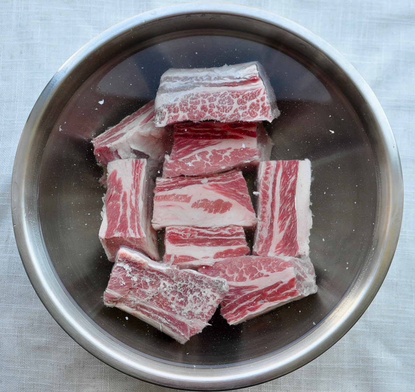 Rinse and soak the short ribs