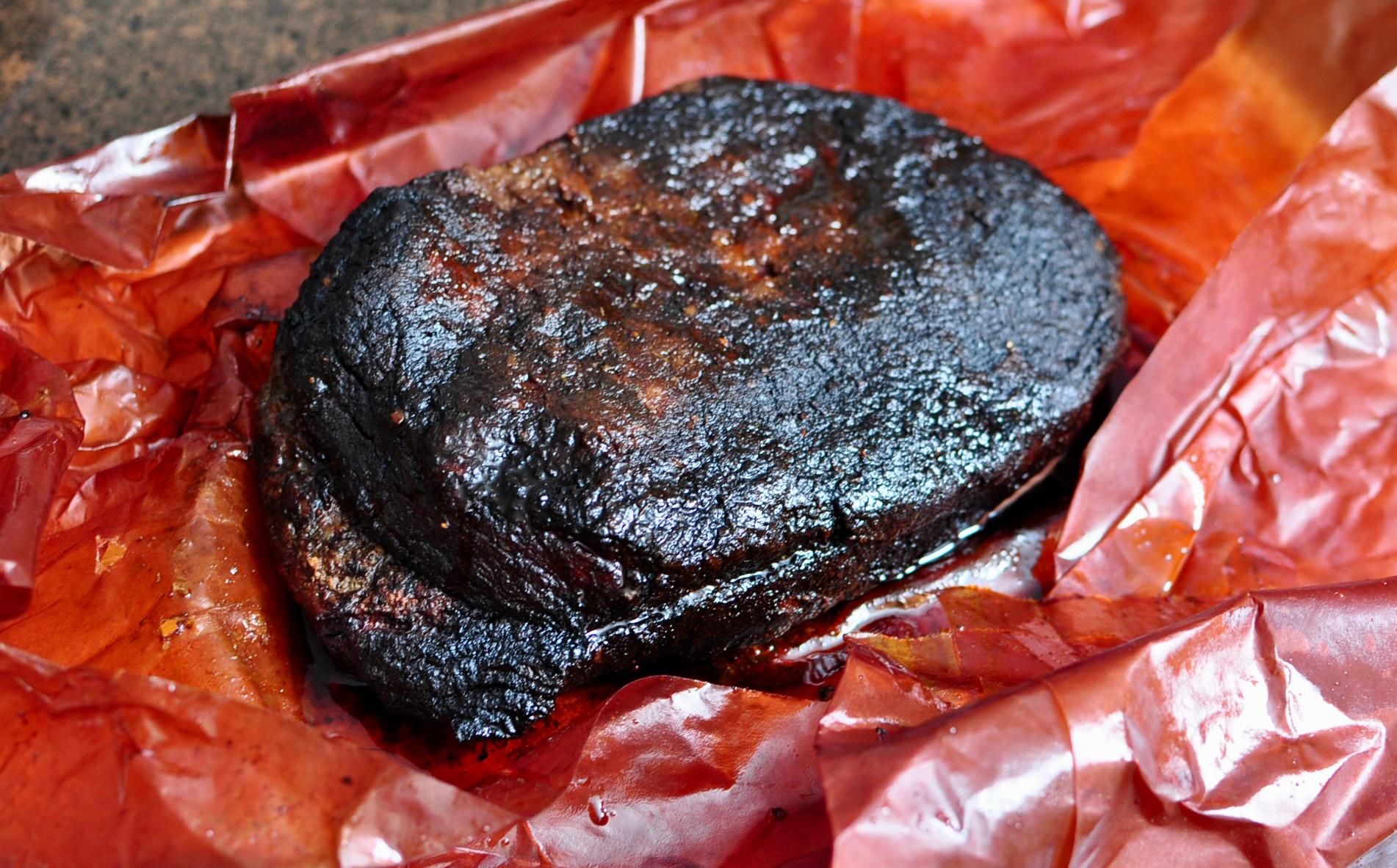 After brisket rests for 2 hours