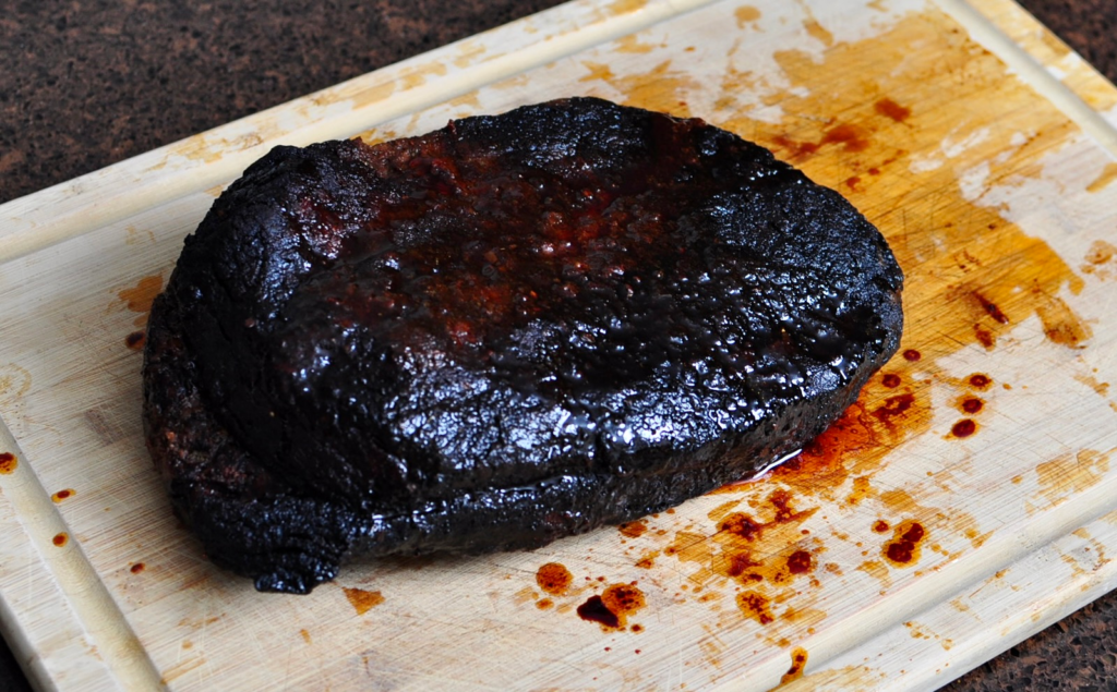 Bark on smoked brisket