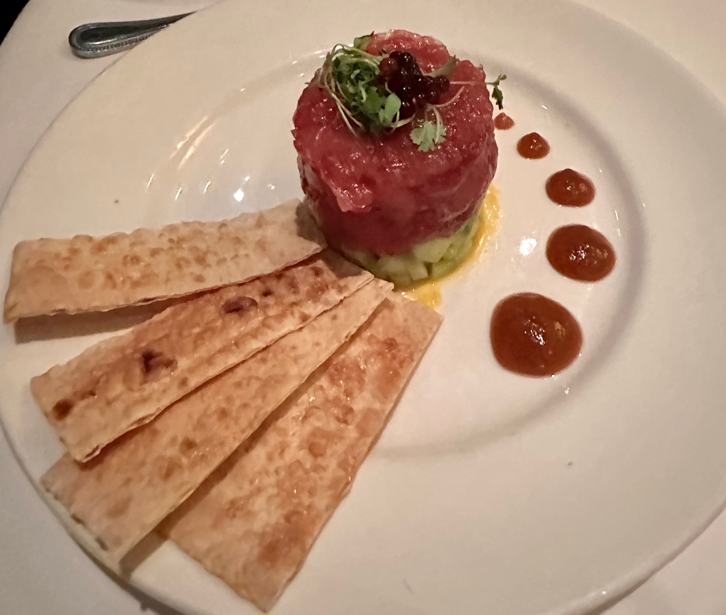 Tuna Tartare with Avocado, Mango and Sriracha