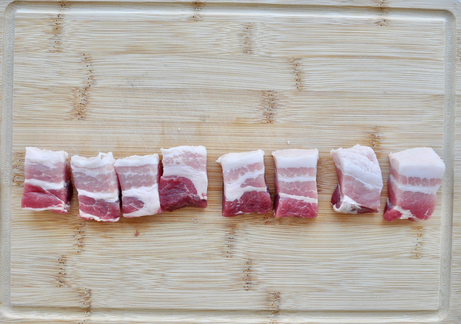 Pork Belly cut to bite sized pieces