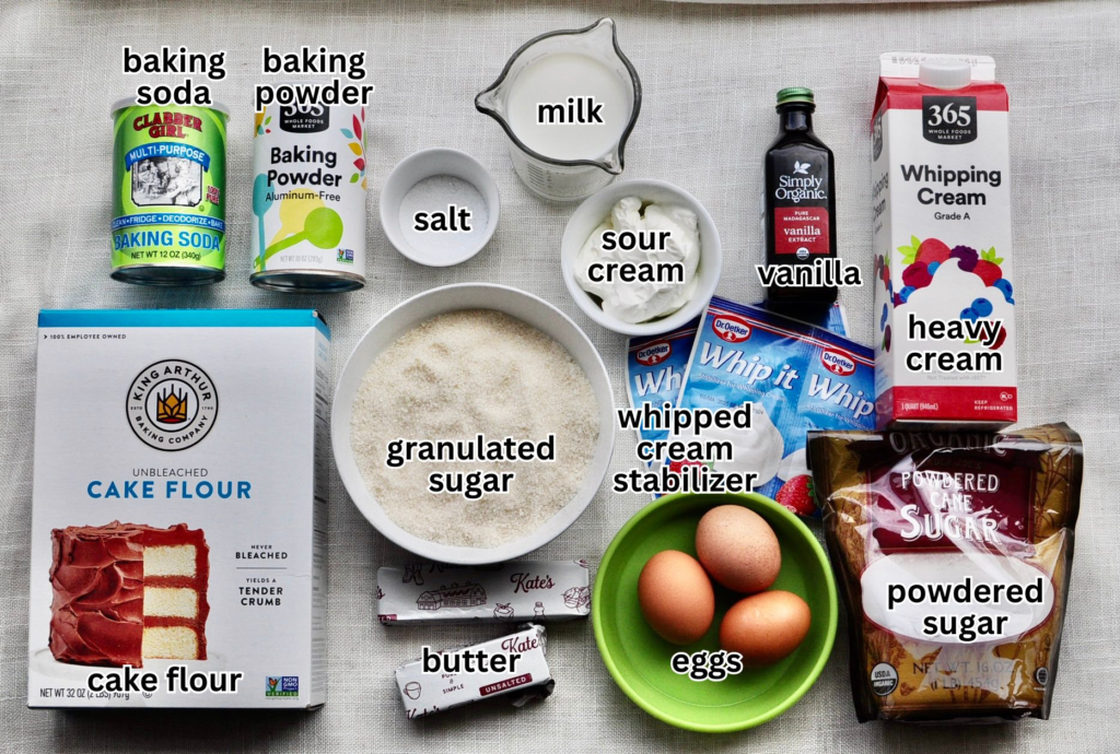 ingredients for vanilla cake