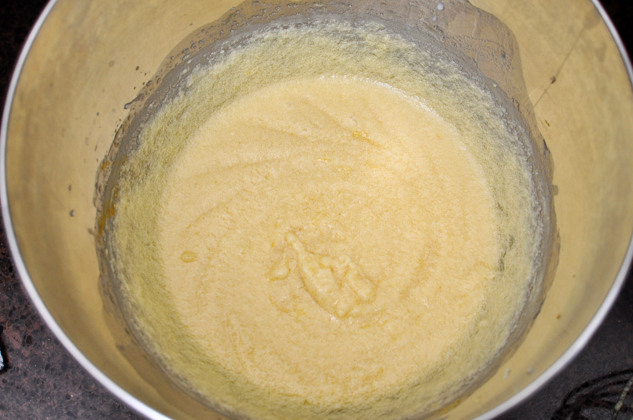 Butter, sugar, eggs, milk, vanilla batter
