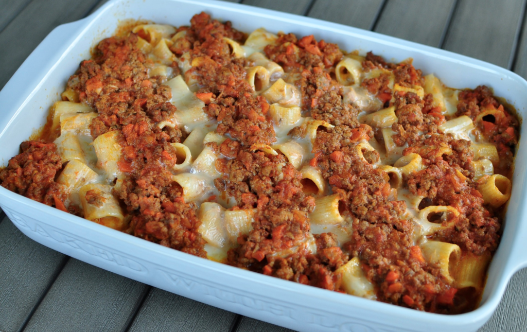 Cheesy Baked Ziti with Homemade Meat Sauce