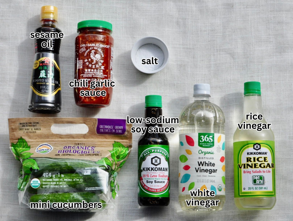 ingredients for spicy cucumber salad