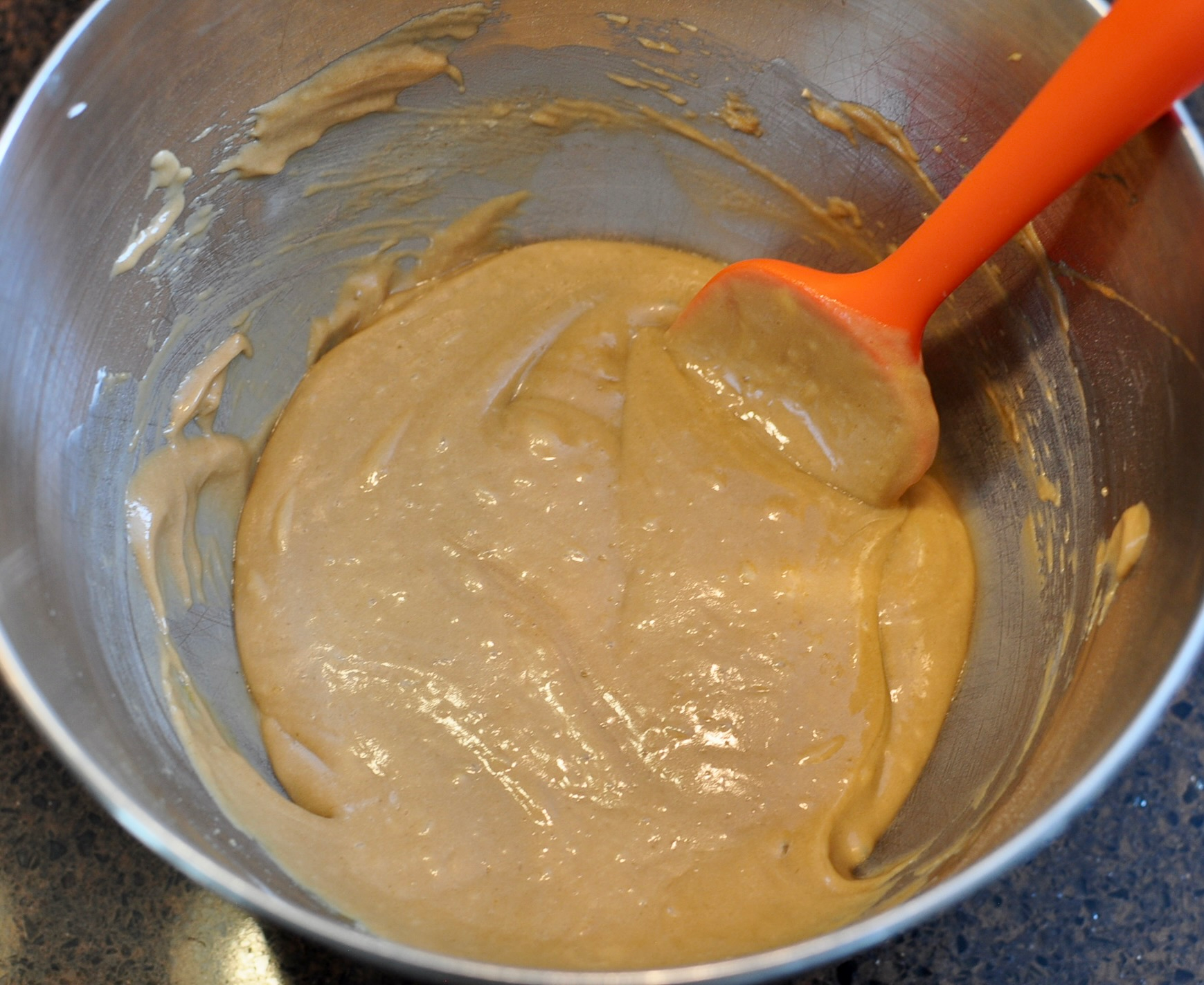 milk tea cupcake batter mixed