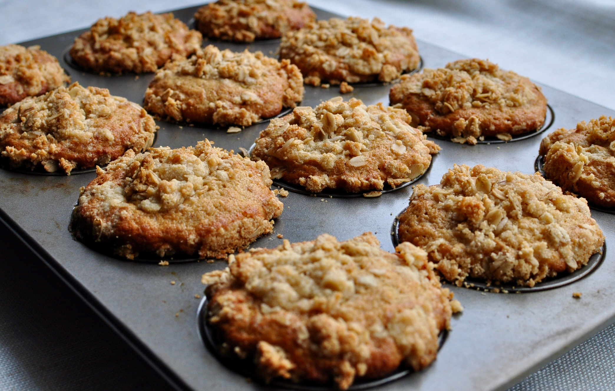 Baked Miso Brown Butter Banana Muffins in Baking Tin