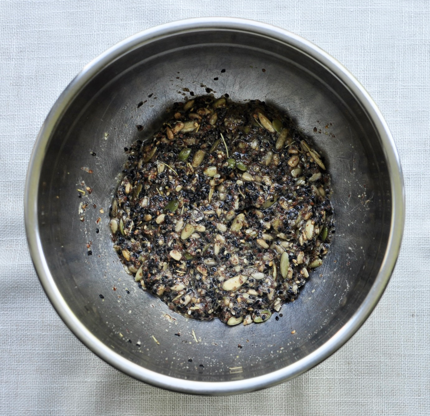 Flax, Pumpkin, Sunflower, Sesame Seeds and Water for Seed Crackers