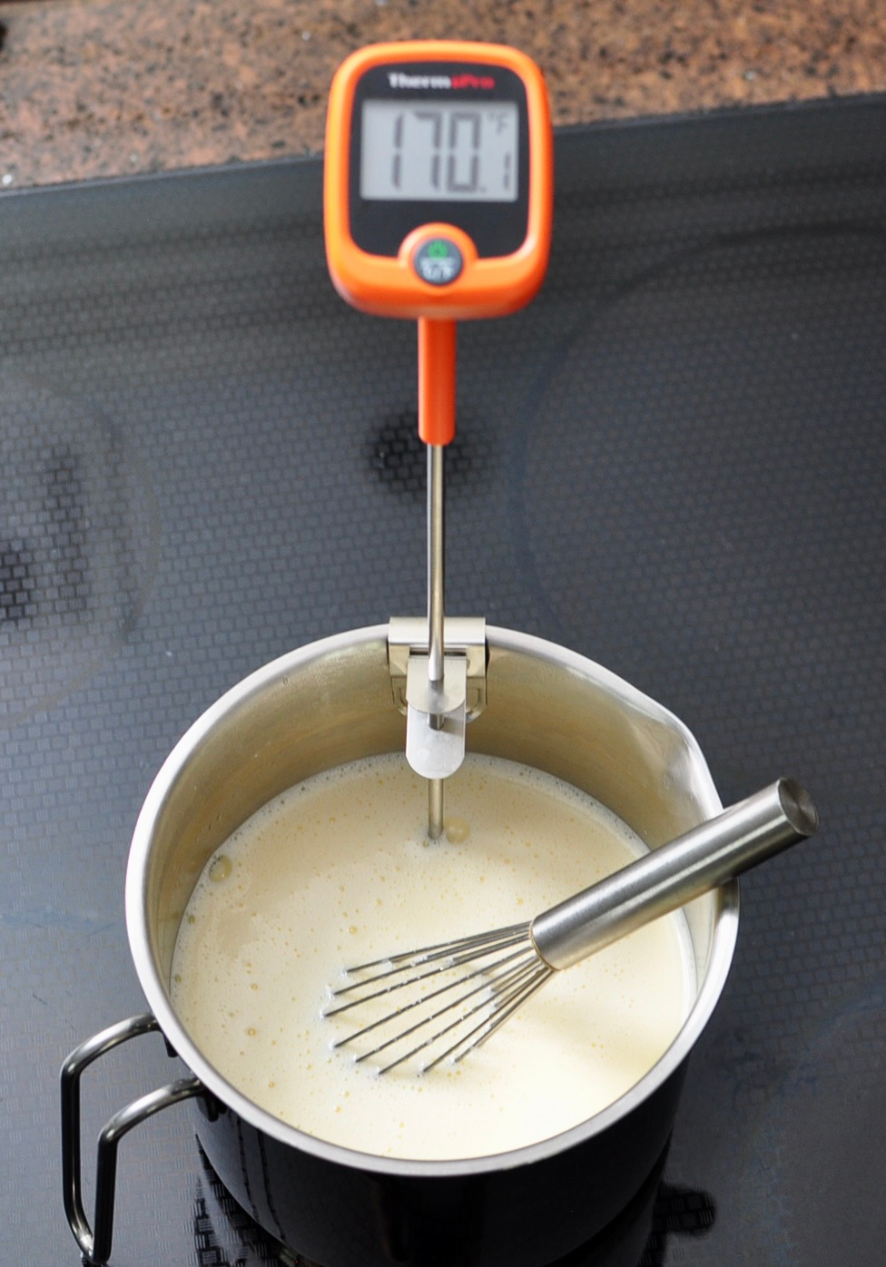 Heat Egg Custard to 170 degrees for Guava Ice Cream
