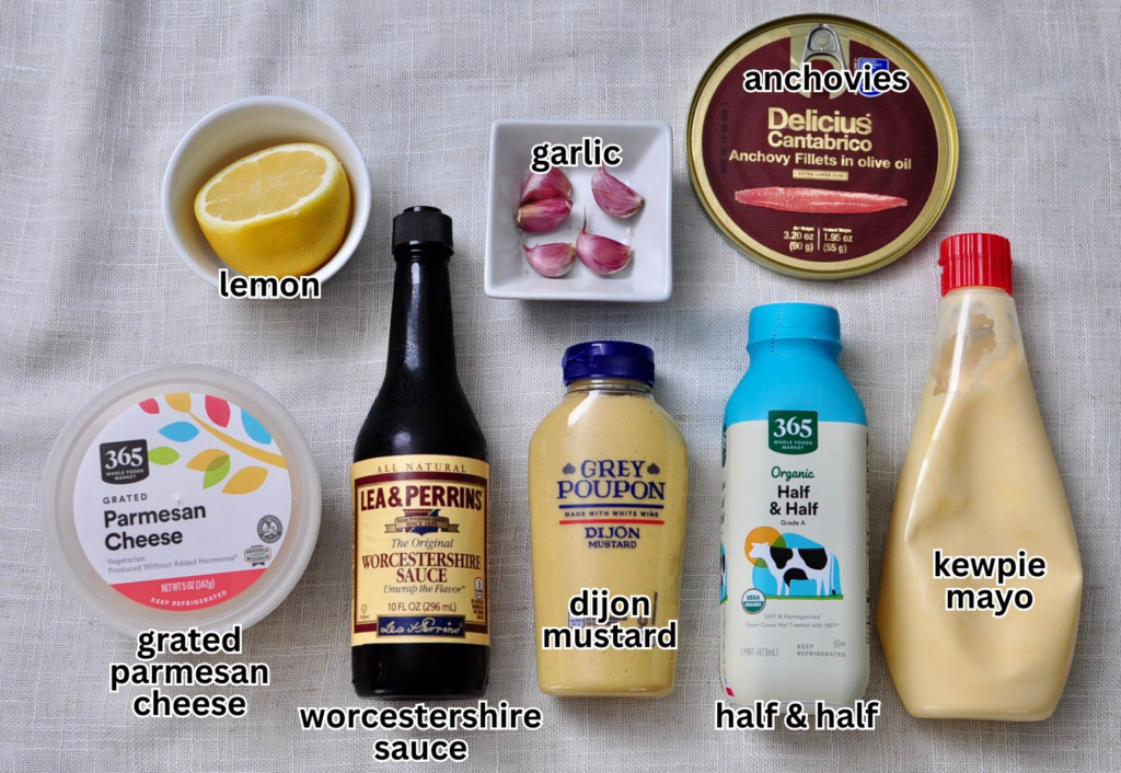 Ingredients for Creamy Cesar Dressing Recipe