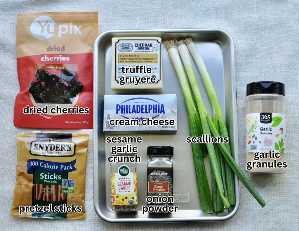 Ingredients for Truffle Cheese Ball Appetizer